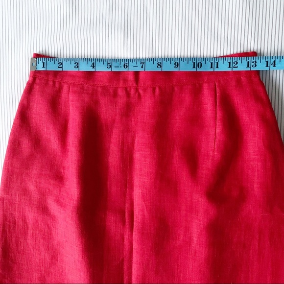 Vintage Red Linen Skirt 1970's Edie Johne, Step back in time, Made in Canada - Picture 6 of 10